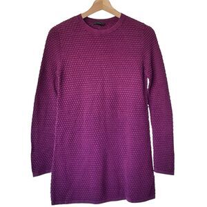 COS purple Tunic Pullover Sweater Textured Crew Neck Long Sleeve Size XS
